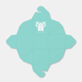 Blauwgroen Blauw Chinees Tortelduifjes Dubbel Gelu Bedankdoosjes (Uitgevouwen)