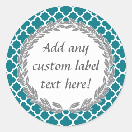 Blauwgroen Blauw Custom Canning Jar Craft Label (Voorkant)