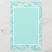 Blauwgroen blauw damppatroon briefpapier papier (Voorkant)