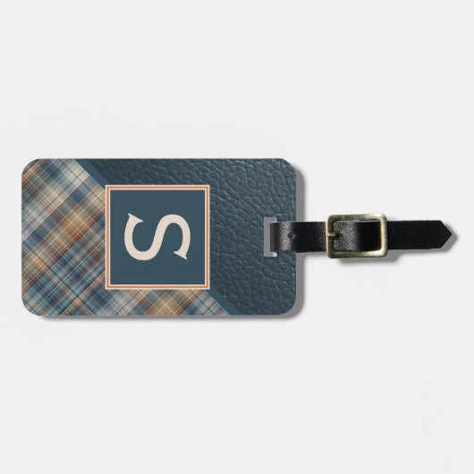 Blauwgroen Blauw Donkerbruin Classy Eenvoudig Plai Bagagelabel (Voorkant horizontaal)