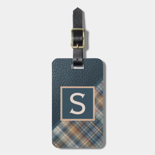 Blauwgroen Blauw Donkerbruin Classy Eenvoudig Plai Bagagelabel (Voorkant verticaal)