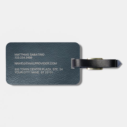 Blauwgroen Blauw Donkerbruin Classy Eenvoudig Plai Bagagelabel (Achterkant horizontaal)