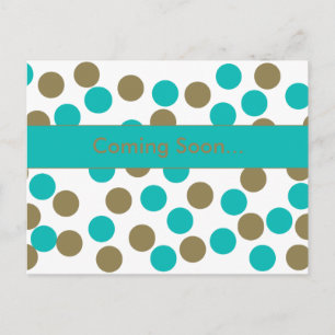 blauwgroen blauw & donkerbruin polka dot briefkaar briefkaart
