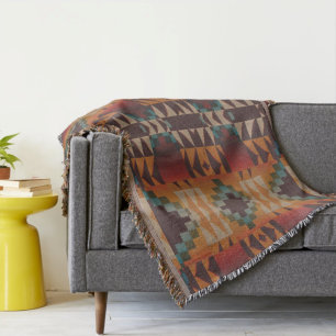 Blauwgroen Blauw Donkerrood Beige Bruin Sinaasappe Deken