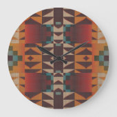 Blauwgroen Blauw Donkerrood Beige Bruin Sinaasappe Grote Klok (Voorkant)