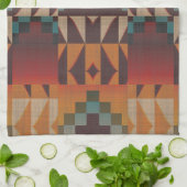 Blauwgroen Blauw Donkerrood Beige Bruin Sinaasappe Theedoek (Gevouwen)