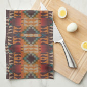 Blauwgroen Blauw Donkerrood Beige Bruin Sinaasappe Theedoek (Quarter Fold)