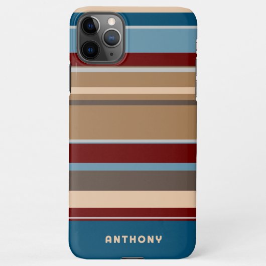 Blauwgroen Blauw Donkerrood Neutraal Beige Bruine iPhone Hoesje (Achterkant)