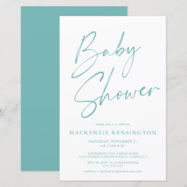 Blauwgroen blauw, eenvoudig Baby shower voor budge
