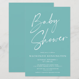 Blauwgroen blauw, eenvoudig Baby shower voor budge