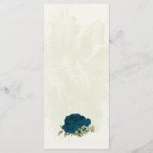 blauwgroen blauw en beige bloemen botanische bruil menu (Achterkant)