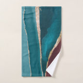 Blauwgroen Blauw en bruin Glitter Marble Moederdag Bad Handdoek (Handdoek)