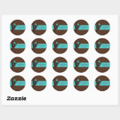 Blauwgroen Blauw en Bruin Save The Date Sti Ronde Sticker (Vel)