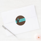 Blauwgroen Blauw en Bruin Save The Date Sti Ronde Sticker (Envelop)