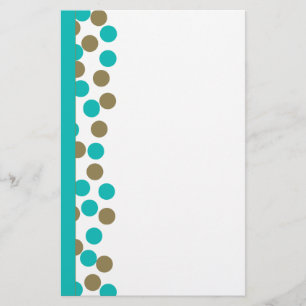 Blauwgroen blauw en donkerbruin Polka Dot Briefpap Briefpapier