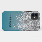 Blauwgroen blauw en faux glitter Case-Mate iPhone case (Achterkant (horizontaal))