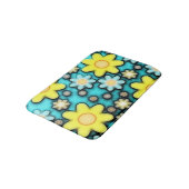 Blauwgroen blauw en geel mederlijk patroon badmat (Gekanteld)