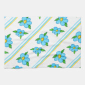 Blauwgroen blauw en geel theedoek (Horizontaal)