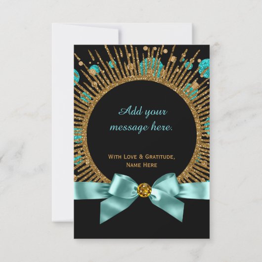 Blauwgroen blauw en goud bedankt (Achterkant)