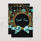 Blauwgroen blauw en goud bedankt (Voorkant / Achterkant)