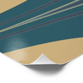 Blauwgroen blauw en goud Elegante Abstracte kunst Perfect Poster (Hoek)