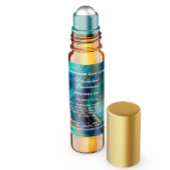 Blauwgroen blauw en goud marmeren parfum roller fl vierkante sticker