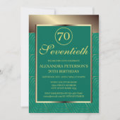 Blauwgroen blauw en goud patroon grens verjaardag kaart (Voorkant)