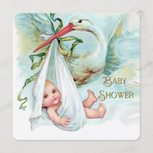 Blauwgroen blauw en goudblauw Baby shower Kaart