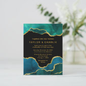 Blauwgroen blauw en goudgekleurd rond Briefkaart (Staand voorkant)