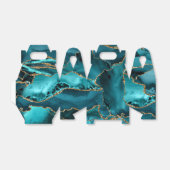 Blauwgroen blauw en goudglitteragaat bedankdoosjes (Uitgevouwen)