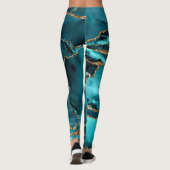 Blauwgroen blauw en goudglitteragaat leggings (Achterkant)