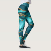 Blauwgroen blauw en goudglitteragaat leggings (Rechts)
