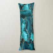 Blauwgroen blauw en goudglitteragaat lichaamskussen (Achterkant (Verticaal))