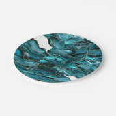 Blauwgroen blauw en goudglitteragaat papieren bordje (Gekanteld)