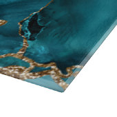 Blauwgroen blauw en goudglitteragaat snijplank (Hoek)