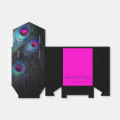 Blauwgroen Blauw en Heet Roze Peacock Bruiloft Bedankdoosjes (Uitgevouwen)