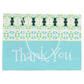 Blauwgroen blauw en kalkgroen groot cadeauzakje (Achterkant)