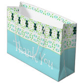 Blauwgroen blauw en kalkgroen groot cadeauzakje (Voorkant Gekanteld)