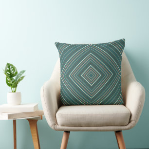 blauwgroen blauw en meerdere kleuren Genestelde vi Kussen