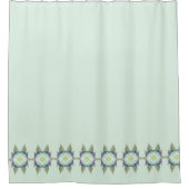 Blauwgroen Blauw en Paars Douchegordijn (Voorkant)