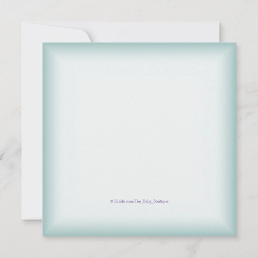 Blauwgroen blauw en Paarse Baby shower Kaart (Achterkant)