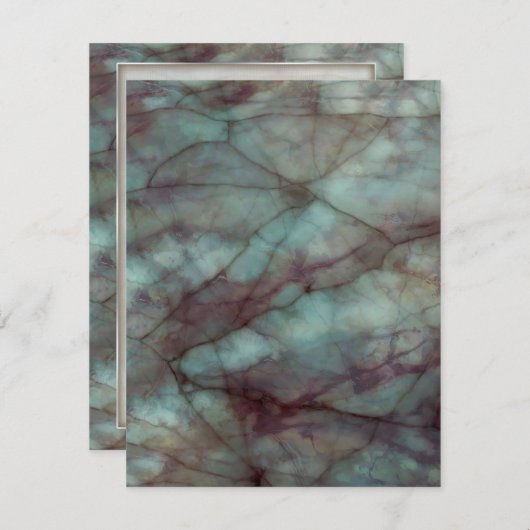 Blauwgroen blauw en Paarse fluorietmarmer Kaart (Voorkant / Achterkant)