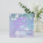 Blauwgroen blauw en Paarse sneeuwvlok Masquerade P Kaart (Staand voorkant)
