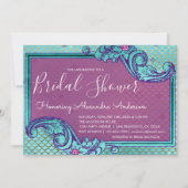 Blauwgroen Blauw en Paarse Zeemeermin Schalen Vrij Kaart (Voorkant)