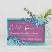 Blauwgroen Blauw en Paarse Zeemeermin Schalen Vrij Kaart (Staand voorkant)