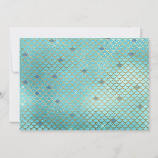 Blauwgroen Blauw en Paarse Zeemeermin Schalen Vrij Kaart (Achterkant)