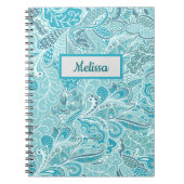 Blauwgroen blauw en paisley notitieboek (Voorkant)