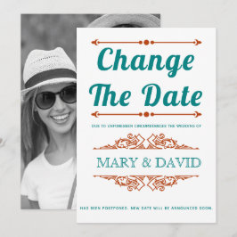 Blauwgroen blauw en roest Verander de aankondiging