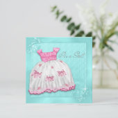 Blauwgroen blauw en roze Baby shower Kaart (Staand voorkant)