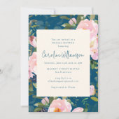 Blauwgroen blauw en roze botanische flora Vrijgeze Kaart (Voorkant)